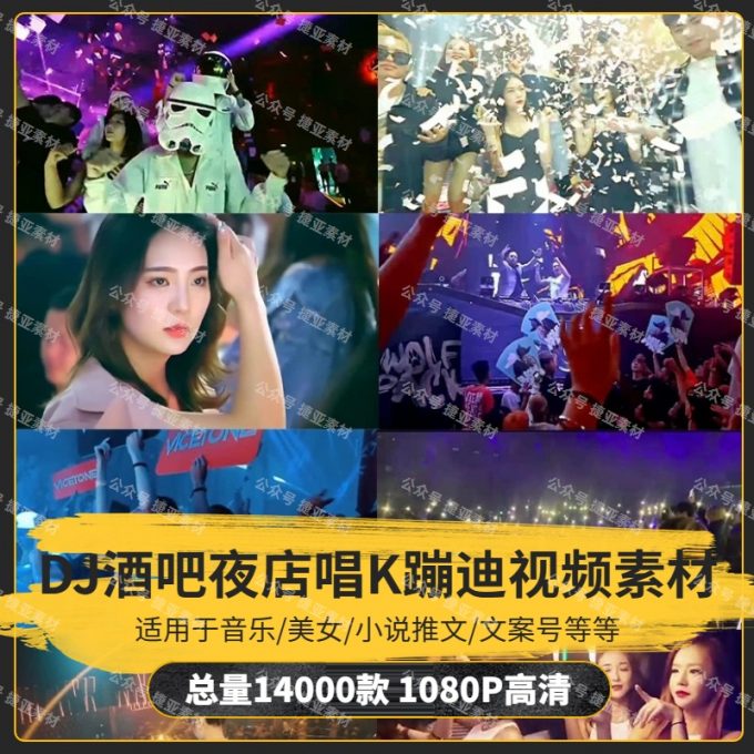 【14000款】DJ酒吧蹦迪夜店唱K蹦迪视频素材