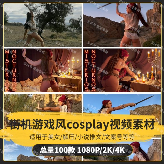 【100款】性感小姐姐街机游戏风格cosplay视频素材