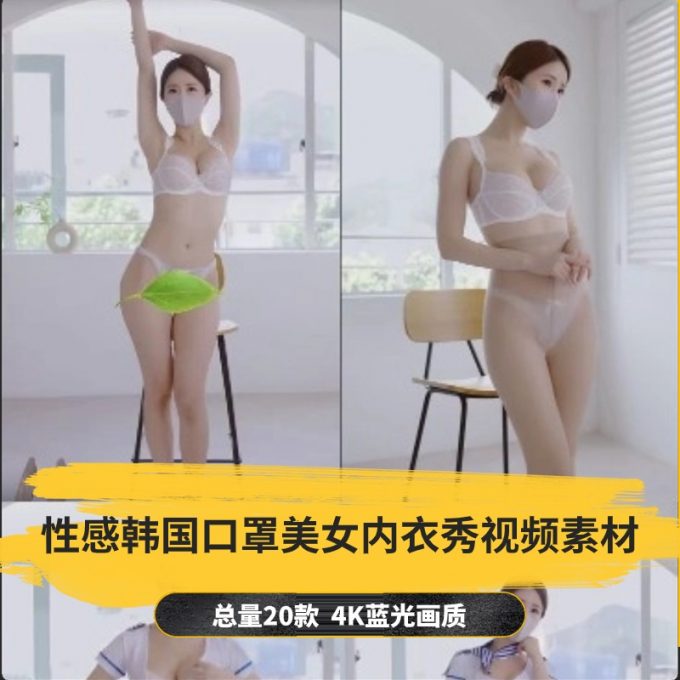 【20款】性感韩国口罩美女内衣秀视频素材